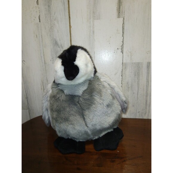 Unipak Penguin Plush 10” Realistic Fat Belly Gray White Black Stuffed Animal Toy - Picture 2 of 7